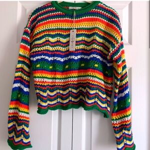 Cellecci Boho Crochet Top Size Medium